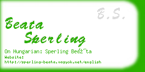 beata sperling business card